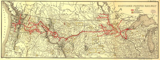 A map of Northern Pacific Railway circa 1900 A map of Northern Pacific Railway circa 1900