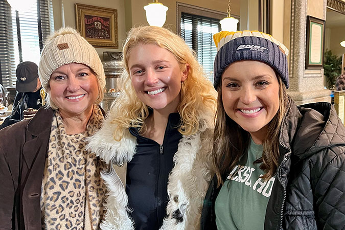 Kendall and her mother Stacey with actress Julia Schlaepfer (center), who plays Alexandra in “1923” Kendall and her mother Stacey with actress Julia Schlaepfer (center), who plays Alexandra in “1923”