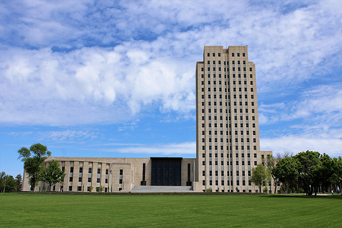 The North Dakota State Capitol in Bismarck. The North Dakota State Capitol in Bismarck.