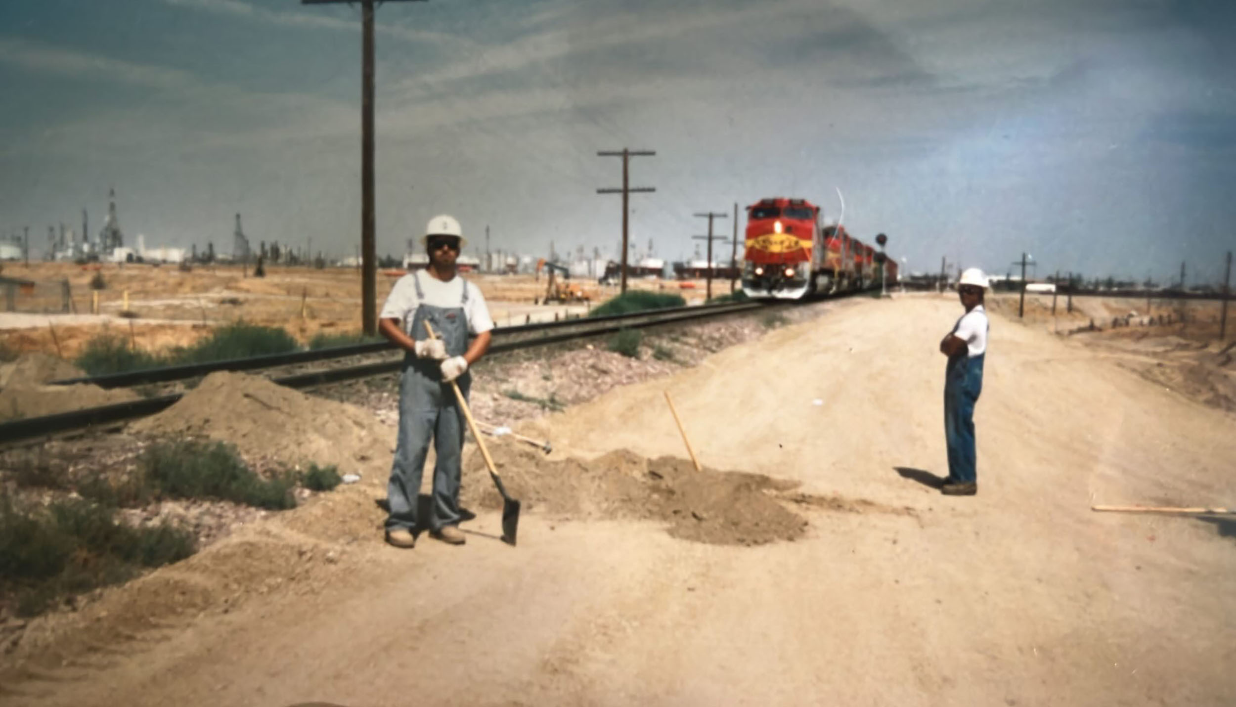 Gabriel Chavez (with shovel) early in his career Gabriel Chavez (with shovel) early in his career