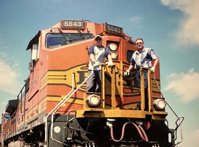 Dave Dannewitz makes a student engineer training trip with his father, Dale Dannewitz. Dave Dannewitz makes a student engineer training trip with his father, Dale Dannewitz.