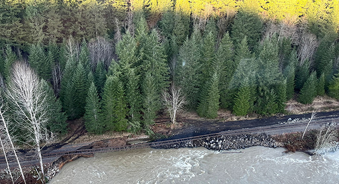 A track washout A track washout