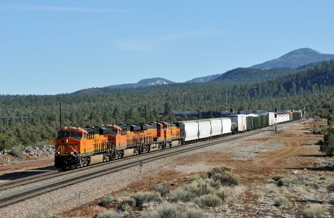 Julien captured a mixed freight train between Seligman and Williams, Arizona. Julien captured a mixed freight train between Seligman and Williams, Arizona.