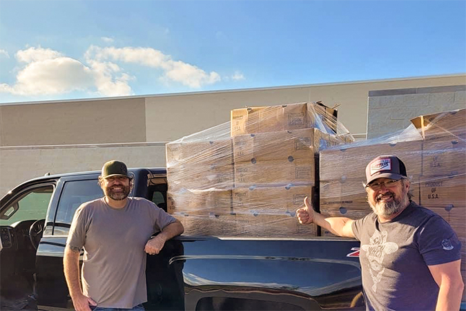 Chris Bond, left, and friend Kip Richard. Chris Bond, left, and friend Kip Richard.