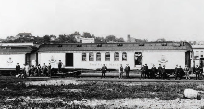 The first railcars equipped to sort mail en route were introduced in 1862. The first railcars equipped to sort mail en route were introduced in 1862.