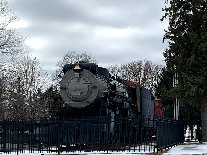 The Burlington Route 4000 Steam Locomotive in Copeland Park. The Burlington Route 4000 Steam Locomotive in Copeland Park.