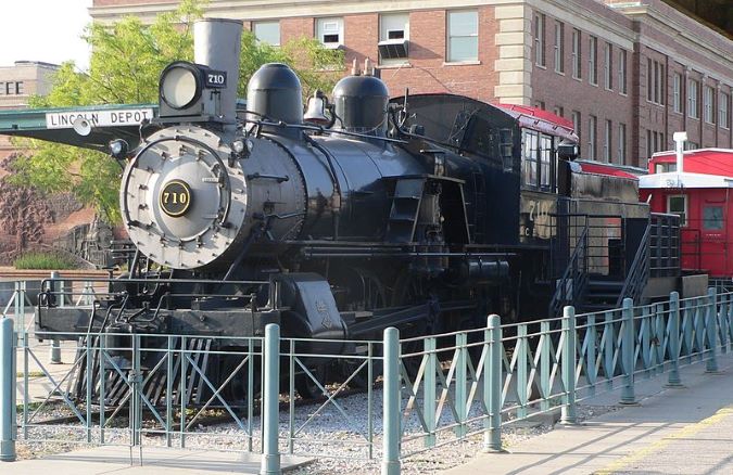 CB&Q Locomotive Number 210 on display in Lincoln’s Haymarket district CB&Q Locomotive Number 210 on display in Lincoln’s Haymarket district