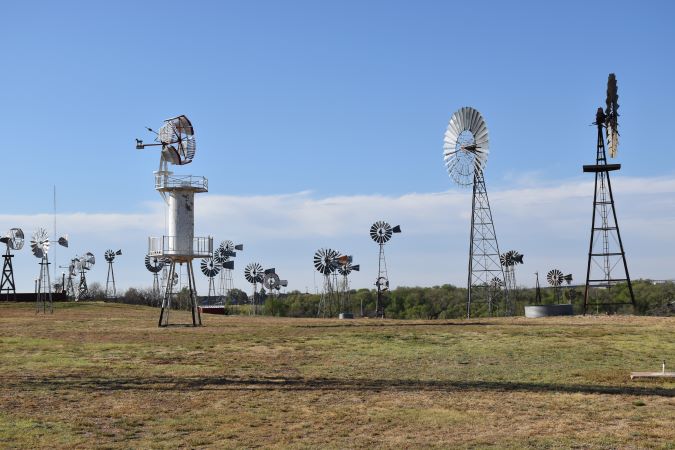 Windmills dot the entrance to the American Windmill Museum in Lubbock. Windmills dot the entrance to the American Windmill Museum in Lubbock.