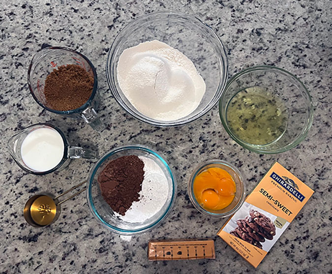 Ingredients for NP’s Devil’s Food Cake #2 recipe Ingredients for NP’s Devil’s Food Cake #2 recipe