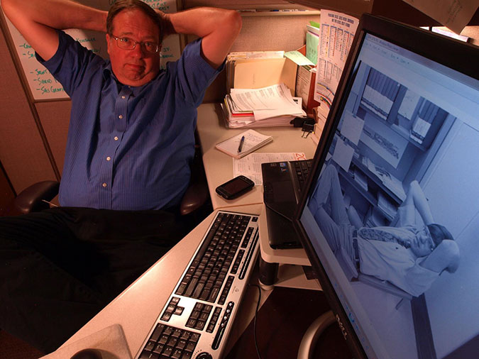 At his desk in Fort Worth At his desk in Fort Worth