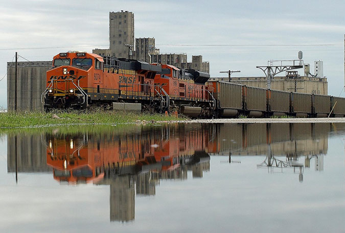 One of Haubrich’s photos, showing a BNSF train in Saginaw, Texas One of Haubrich’s photos, showing a BNSF train in Saginaw, Texas